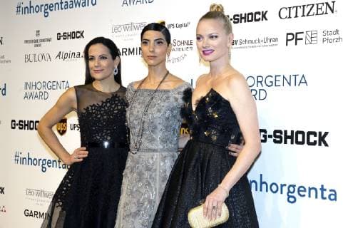 Bettina Zimmermann Zoe Helali and Franziska Knuppe at the presentation of the 3 Inhorgenta Award 2019 in the Eisbach Studios Munich 24 02 2019 Foto:xN.xKolinzx xFuturexImage