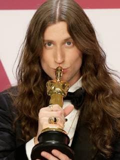 Ludwig Goransson, winner of Best Music (Original Score) for Black Panther, appears backstage with his Oscar during the 91st annual Academy Awards at Loews Hollywood Hotel in the Hollywood section of Los Angeles on February 24, 2019.  LAP20190224750r JOHNxANGELILLO
