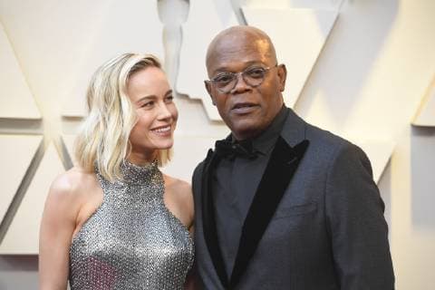 February 24, 2019 - Los Angeles, California, U.S - BRIE LARSON AND SAMUEL L JACKSON during red carpet arrivals for the 91st Academy Awards, presented by the Academy of Motion Picture Arts and Sciences (AMPAS), at the Dolby Theatre in Hollywood. Los Angeles U.S. - ZUMAz03_ 20190224_zbp_z03_223 Copyright: xKevinxSullivanx