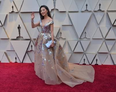Michelle Yeoh arrives on the red carpet for the 91st annual Academy Awards at the Dolby Theatre in the Hollywood section of Los Angeles on February 24, 2019.  LAP201902240260 JIMxRUYMEN