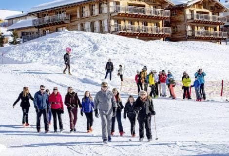 25-02-2019 Lech Queen Maxima and King Willem-Alexander and Princess Amalia and Princess Alexia and Princess Ariane pose during a photocall during the ski holiday in Lech am Arlberg, Austria. Princess Beatrix and Princess Laurentien and Prince Constantijn and Eloise and Claus Casimir and Leonore also attended the photosession.  Copyright: xppex
