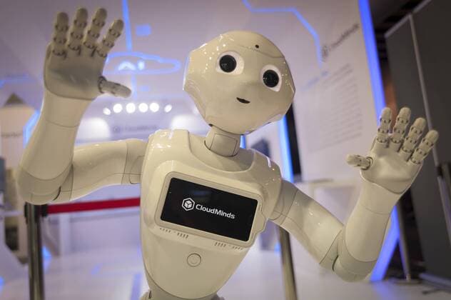 News Themen der Woche KW09 News Bilder des Tages February 25, 2019 - Barcelona, Catalonia, Spain - Barcelona, Spain, Monday, Feb. 25, 2019. A robot from the company Cloudminds interacts with the public during the Mobile World Congress. The mobile congress will revolve around intelligent connectivity and address hyperconnectivity, 5G, the internet of things, artificial intelligence (AI) and big data. Barcelona Spain  - ZUMAn230 20190225_zaa_n230_291 Copyright: xCharliexPoÂ©Rezx