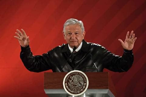 February 25, 2019 - EUM20190225NAC05.JPG .CIUDAD DE MEXICO. PresidencyPresidencia-AMLO.- 25 de febrero de 2019. El presidente Andres Manuel Lopez Obrador, durante su conferencia matutina en Palacio Nacional, dio a conocer los resultados de la subasta de la flotilla de vehiculos que pertenecian al Gobierno Federal. Foto: Agencia EL UNIVERSALLuis CortesEELG  - ZUMAu78_ 20190225_zaf_u78_010 Copyright: xElxUniversalx
