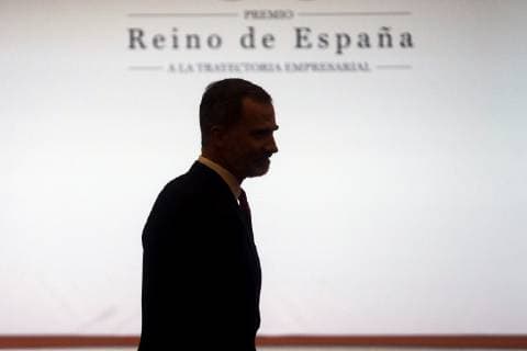Spain s King Felipe VI gives a speech after delivering to businessman Mariano Puig (unseen) the Spanish Kingdom Award for his business career in L Hospitalet de Llobregat, Barcelona, Spain, 25 February 2019. Spanish Kingdom Award !ACHTUNG: NUR REDAKTIONELLE NUTZUNG!  Copyright: xQuiquexGarciax GRAF3636 20190225-636867246411091808