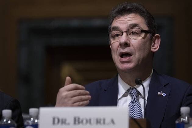 Albert Bourla, CEO of Pfizer testifies during a Senate Finance Committee hearing on Drug Pricing in America on Capitol Hill in Washington, D.C. on February 26, 2019.  WAP201902268026 ALEXxEDELMAN