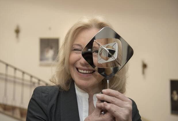 Maren KROYMANN actress with the Grimme Award in the category Entertainment the Comedy Kroymann press conference to announce the winners of the 55 Grimme Award 2019 on 26 02 2019 in Essen Germany