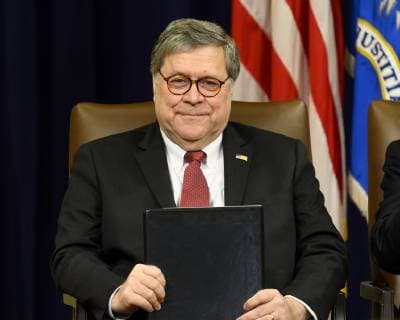 February 26, 2019 - Washington, DC, U.S - Attorney General William Barr at the Department of Justice African American History Month Observance Program in the The Great Hall at the U.S. Department of Justice in Washington, DC on February 26, 2019 Washington U.S. - ZUMAb161 20190226_zap_b161_004 Copyright: xMichaelxBrochsteinx