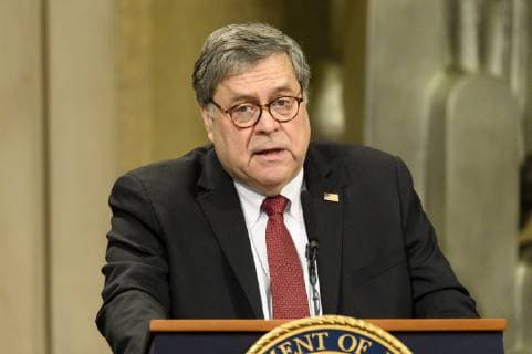 February 26, 2019 - Washington, DC, U.S - Attorney General William Barr at the Department of Justice African American History Month Observance Program in the The Great Hall at the U.S. Department of Justice in Washington, DC on February 26, 2019 Washington U.S. - ZUMAb161 20190226_zap_b161_029 Copyright: xMichaelxBrochsteinx