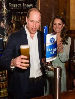 . 27 02 2019. Belfast , Northern Ireland, United Kingdom. The Duke and Duchess of Cambridge at the Belfast Empire Music Hall where they pulled pints of beer on the first day of their two day trip to Northern Ireland. Pic: i-Images Pool  xi-Imagesx xPoolx IIM-19346-0244