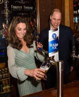 . 27 02 2019. Belfast , Northern Ireland, United Kingdom. The Duke and Duchess of Cambridge at the Belfast Empire Music Hall where they pulled pints of beer on the first day of their two day trip to Northern Ireland. Pic: i-Images Pool  xi-Imagesx xPoolx IIM-19346-0237