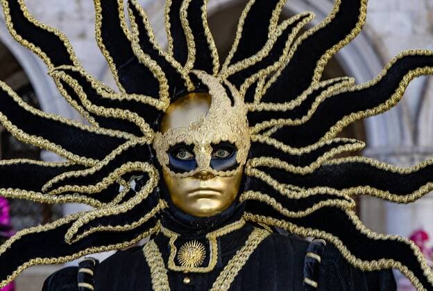 Italy Italy Venice Venice 01 03 2019 Carnival in Venice The special amCarnevale Veneziano are the colorful masks and the elaborate costumes