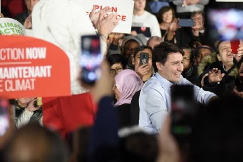 March 5, 2019 - Toronto, Ontario, Canada - Prime Minister Justin Trudeau and leader of the Liberal Party of Canada, meeting his supporters at a Liberal Climate Action Rally in Toronto, ON, on March 4, 2019. Toronto Canada  - ZUMAn230 20190305_zaa_n230_006 Copyright: xArindamxShivaanix
