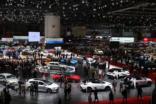 View in Hall 3 with the Toyota stand in the foreground 89 International Motor Show Geneva CH 2019 07 17 03 2019 Geneva International Motor Show Motor Show Motor Show Palexpo Genève Switzerland Press Day 05 03 2019