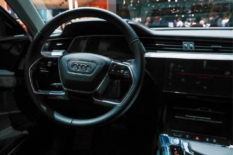 GENEVA, SWITZERLAND â€“ MARCH 5, 2019: Interior of an Audi e-tron electric crossover on display during a press day ahead of the opening of the 89th Geneva International Motor Show. Sergei Fadeichev TASS  TS0A371D