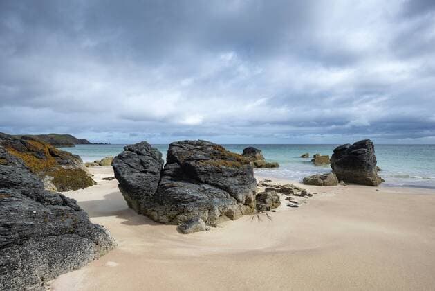 United Kingdom, Scotland, Sutherland, Durness, Sango Sands, rocky coast  ELF01965