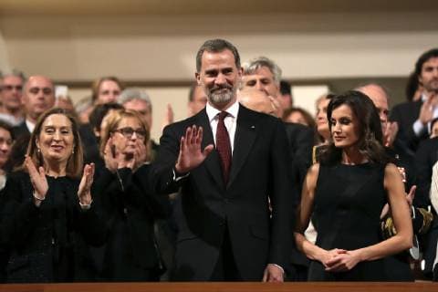 Spain s King Felipe VI (C) and Queen Letizia (R) attend 17th tribute concert in memoriam for Terrorism Victims accompanied by Spanish Lower Chamber Speaker Ana Pastor (L) in Madrid, Spain, 07 March 2019. Spanish Royal Couple attend 17th tribute concert in memoriam for Terrorism Victims !ACHTUNG: NUR REDAKTIONELLE NUTZUNG!  Copyright: xKikoxHuescax(es-ES)x GRAF484 20190307-636875896281293226