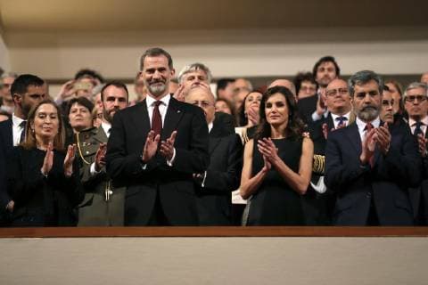 Spain s King Felipe VI (2-L) and Queen Letizia (2-R) attend 17th tribute concert in memoriam for Terrorism Victims accompanied by Spanish Lower Chamber Speaker Ana Pastor (L), and Spanish Supreme Court and General Council of the Judiciary Carlos Lesmes (R), in Madrid, Spain, 07 March 2019. Spanish Royal Couple attend 17th tribute concert in memoriam for Terrorism Victims !ACHTUNG: NUR REDAKTIONELLE NUTZUNG!  Copyright: xKikoxHuescax(es-ES)x GRAF485 20190307-636875896910446223