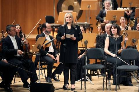 President of the Foundation Victims of Terrorism (FVT), Mari Mar Blanco (C), delivers a speech during 17th tribute concert in memoriam for Terrorism Victims in Madrid, Spain, 07 March 2019. Spanish Royal Couple attend 17th tribute concert in memoriam for Terrorism Victims !ACHTUNG: NUR REDAKTIONELLE NUTZUNG!  Copyright: xKikoxHuescax(es-ES)x GRAF486 20190307-636875897570635139