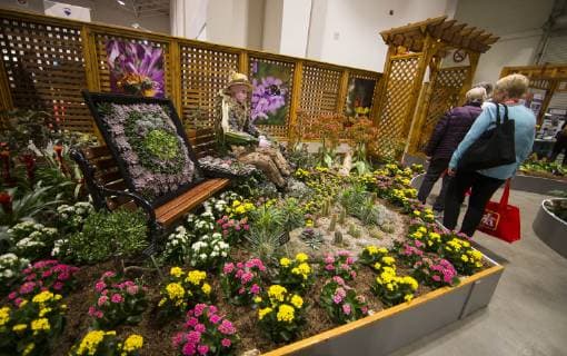 (190308) -- TORONTO, March 8, 2019 (Xinhua) -- People visit the 2019 Canada Blooms in Toronto, Canada, March 8, 2019. The annual world-class event connects people to the joys and benefits of nature through experiences with gardens and flowers from March 8 to 17. (Xinhua Zou Zheng) CANADA-TORONTO-CANADA BLOOMS 