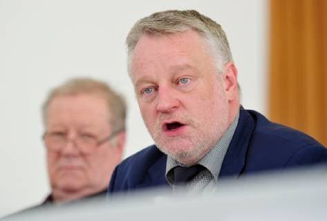 At the State Press Conference on Tuesday 12 03 2019, Minister of Culture Ulrich Commercon gives the go-ahead for a new music festival in 2020 at the State Chancellery Saarbrücken Im Bild Ulich Commercon Minister of Culture bub