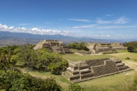 Pyramids on Monte Alban near Oaxaca Mexico mont alban  1035304727