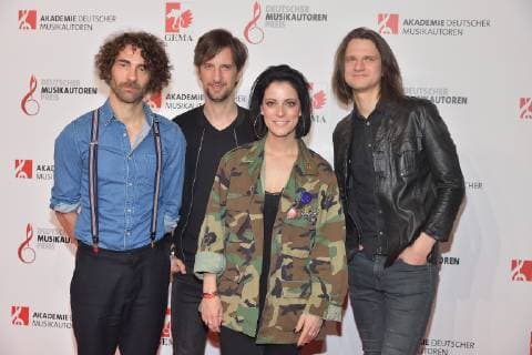 11 German Music Author Award 2019 Band Silbermond with front woman Stefanie Kloss Arrival red carpet for 11 German Music Author Award at Hotel Ritz Carlton in Berlin on 14 03 2019