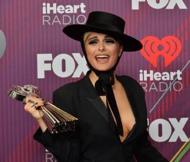 Bebe Rexha, co-winner of Country Song of the Year award for Meant to Be, appears backstage during the sixth annual iHeartRadio Music Awards at the Microsoft Theater in Los Angeles, California on March 14, 2019. The annual award show will broadcast live during a live telecast on FOX.  LAP20190314811 JIMxRUYMEN