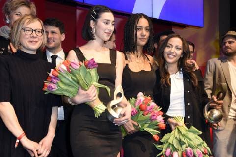 Elif Demirezer Lary Poppins and Namika at the 11th German Music Author Award 2019 in the Hotel Ritz Carlton Berlin 14 03 2019 Foto:xN.xKubelkax xFuturexImage