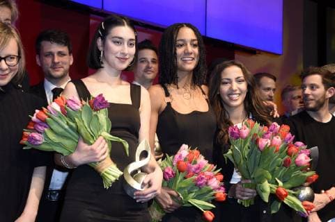 Elif Demirezer Lary Poppins and Namika at the 11th German Music Author Award 2019 in the Hotel Ritz Carlton Berlin 14 03 2019 Foto:xN.xKubelkax xFuturexImage