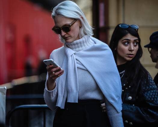 UK: On the Street London LONDON, UK- February 15 2019: Women on the street during the London Fashion Week. London United Kingdom  MauroxDelxSignore