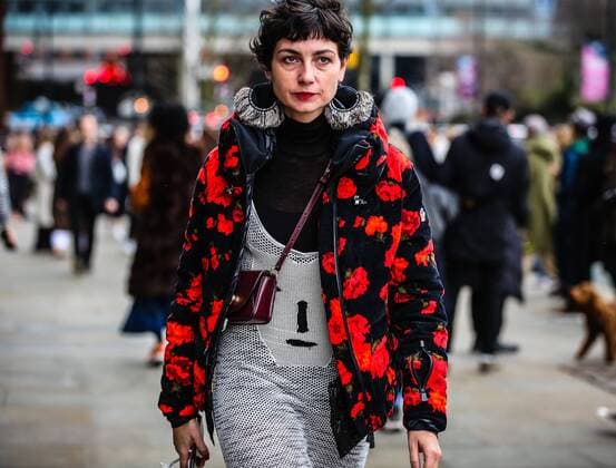 UK: On the Street London LONDON, UK- February 16 2019: Eva Geraldine Fontanelli on the street during the London Fashion Week. London United Kingdom  MauroxDelxSignore
