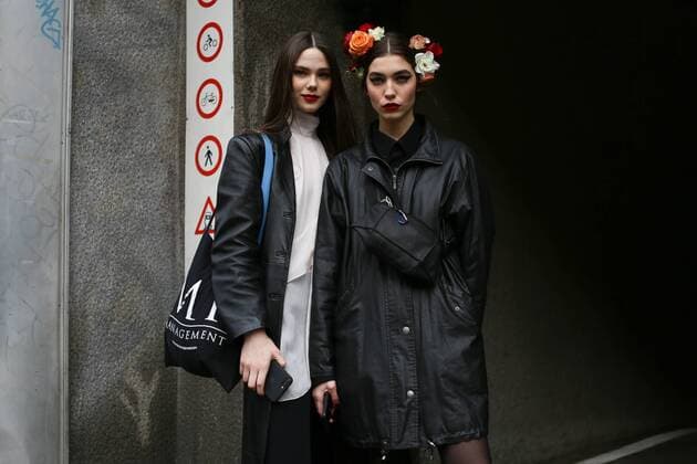 Models attending the Dolce & Gabbana show during Milan Fashion Week - Feb 24,2019 - MFW: Fall 2019 Street Style Day 5, Milan Italy  Copyright: xValentinaxRanierix VRMFW20190224ZDC114