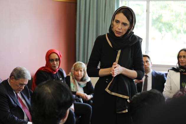 March 16, 2019 - Christchurch, New Zealand - New Zealand Prime Minister JACINDA ARDERN meets with members of the Moslem community in the wake of the mass shooting at the two Christchurch mosques, Christchurch, New Zealand, Saturday, March 16, 2019. Christchurch New Zealand - ZUMAs203 20190316_sha_s203_259 Copyright: xSNPAx
