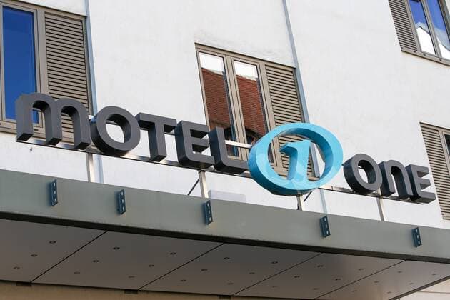 Leipzig 27 02 2019 City centre In picture Motel One Logo