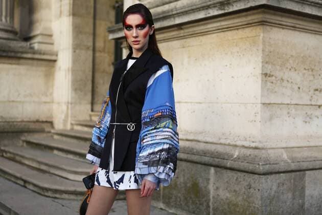 Model Teddy Quinlivan attending the Louis Vuitton show during Paris Fashion Week - March 5, 2019 - PFW: Fall 2019 Street Style Day 9, Paris France  Copyright: xValentinaxRanierix VRPFW20190305ZDC133
