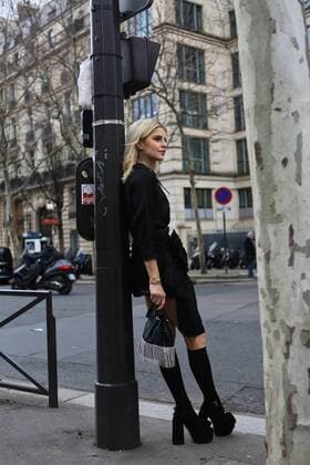 Caroline Daur attending the Miu Miu show during Paris Fashion Week - March 5, 2019 - PFW: Feb 2019 Street Style Day 9, Paris France  Copyright: xValentinaxRanierix VR_PFW2019035_MAS6