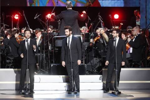 MOSCOW, RUSSIA â€“ MARCH 19, 2019: Italian operatic pop trio Il Volo at a ceremony to present BraVo international classical music awards at the Bolshoi Theatre. Mikhail Japaridze TASS  TS0A520E