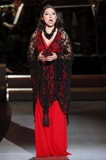 MOSCOW, RUSSIA â€“ MARCH 19, 2019: Spanish soprano Montserrat Marti Caballe performs at a ceremony to present BraVo international classical music awards at the Bolshoi Theatre. Mikhail Japaridze TASS  TS0A5210