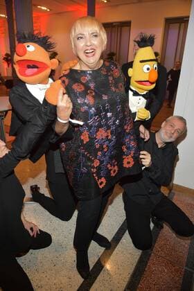 17 German Hearing Film Award Claudia Roth with Ernie and Bert Arrival of Red Carpet at the 17 German Hearing Film Award at the Deutsche Telekom Capital Representation in Berlin on 19 03 2019