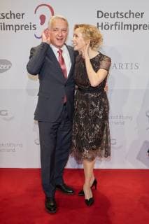 Christoph M Ohrt and Dana Golombek Presentation of the 17 German Hoerfilmpreis 2019 at Deutsche Telekoms Capital Representative Office in Berlin on 19 03 2018 17 German Hoerfilmpreis 2019
