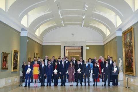 19-03-2019 Madrid Queen Letizia and King Felipe during the national culture awards 2017 at the Prado museum in Madrid. The awards, which were selected in 2017, will be delivered to the Spanish writers Rosa Montero and Fernando Aramburu, journalist Matias Prats, fashion designer Agatha Ruiz de la Prada and bullfighter Enrique Ponce. No Spain  Copyright: xPPEx