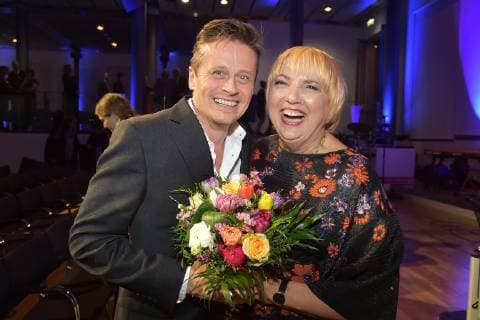 17 German Hoerfilmpreis Roman Kni ka Claudia Roth Closing stage photo for the 17 German Hoerfilmpreis at the Deutsche Telekom Capital Representation in Berlin on 19 03 2019 APP