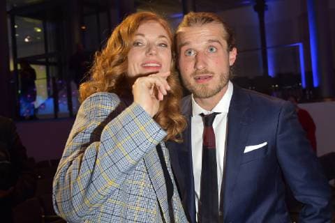 17 German Hoerfilmpreis Marleen Lohse with a friend Closing stage photo for the 17 German Hoerfilmpreis at the Deutsche Telekom Capital Representation in Berlin on 19 03 2019 APP