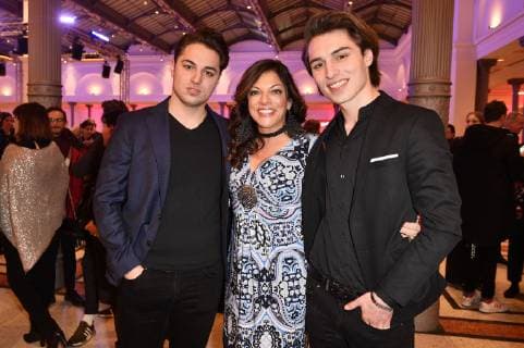 Alice Brauner with her sons Ben Zechbauer and David Zechbauer at the presentation of the 17th German Audio Film Award 2019 at Deutsche Telekom Berlins representative office in the capital 19 03 2019 Foto:xF.xKernx xFuturexImage