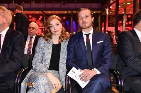 Marleen Lohse and Max Montgomery at the presentation of the 17th German Audio Film Award 2019 at Deutsche Telekom Berlins Capital Representation 19 03 2019 Foto:xF.xKernx xFuturexImage