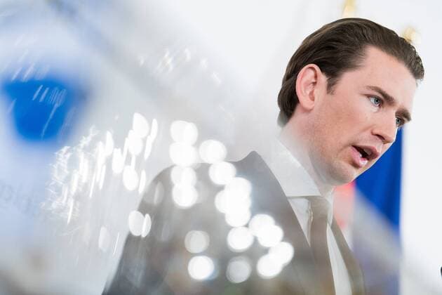 20 03 2019 Federal Chancellery Vienna AUT Federal Government Press foyer after Council meeting in picture Federal Chancellor Sebastian Kurz OeVP Austrian Federal Chancellor Sebastian Kurz during media briefing after cabinet meeting at federal chancellors office in Vienna Austria on 2019 03 20  EP_gru