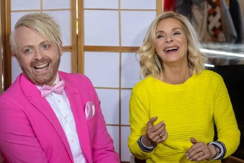 Shooting for the MDR show Musik für Sie in the Rathaus in Annaberg Buchholz on 20 03 2019 Singer and entertainer Ross Antony and presenter Uta Bresan laugh Annaberg Buchholz Sachsen Germany