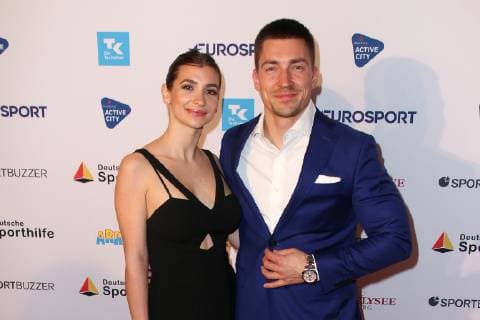 Philipp Boy and his girlfriend Vivien at the German Sports Journalist Prize on 25 03 2019 in Hamburg German Sports Journalist Prize 2019 in Hamburg