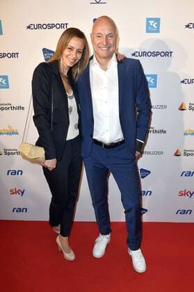 Frank Buschmann with his girlfriend Lisa Heckl at the German Sports Journalist Awards 2019 at the Hotel Grand Elysee Hamburg 25 03 2019 Foto:xF.xKernx xFuturexImage
