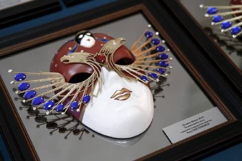 MOSCOW, RUSSIA - MARCH 27, 2019: An award during a ceremony to present the Golden Mask prize for outstanding contribution to the development of dramatic art at the Bolshoi Theatre. Gavriil Grigorov TASS  TS0A614E